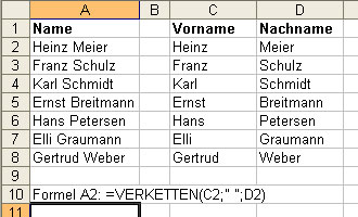 Verketten wenn funktion