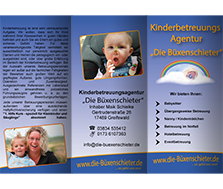 Vorschaubild Flyer Kinderbetreuungs Agentur Die Büxenschieter